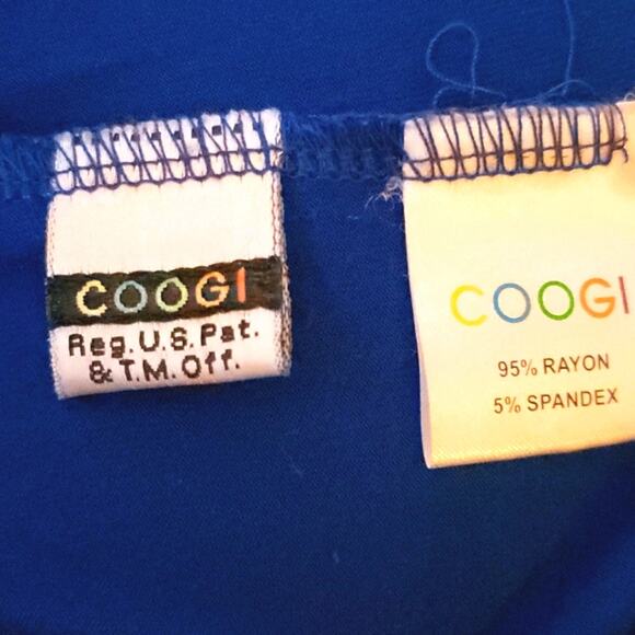 COOGI Australia Blue‎ Logo Studded Long Sleeve Drape Open Back Dress Size Large - Picture 7 of 12